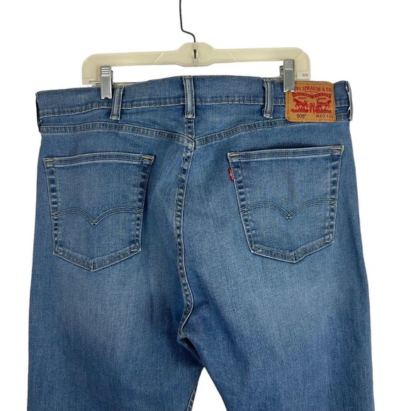 Levis 505 Mens Jeans Size 40x30 Regular Fit Straight Leg Blue Cotton Medium Wash - Picture 6 of 11